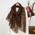Dark Coffee Color Zebra Printed Soft Long Hijab / Orna