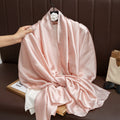 Pretty Pink Color Long Shiny Imported Satin Silk Hijab / Orna