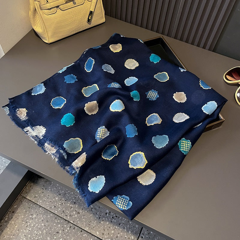 Gorgeous blue color polka dot printed hijab