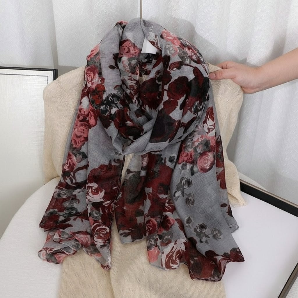 Classy Grey Colour Imported Skin-friendly Long Hijab / Orna