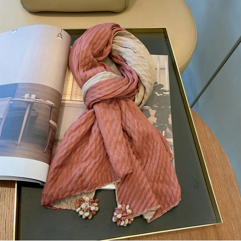 Dusty pink colour short scarf