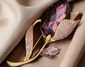 Elegant Maroon Flower Tulip Imported Brooch Pin