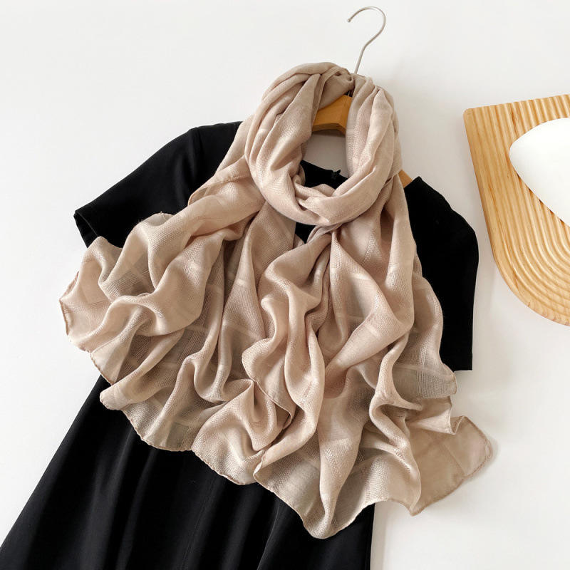 Elegant light brown color breathable long hijab / orna