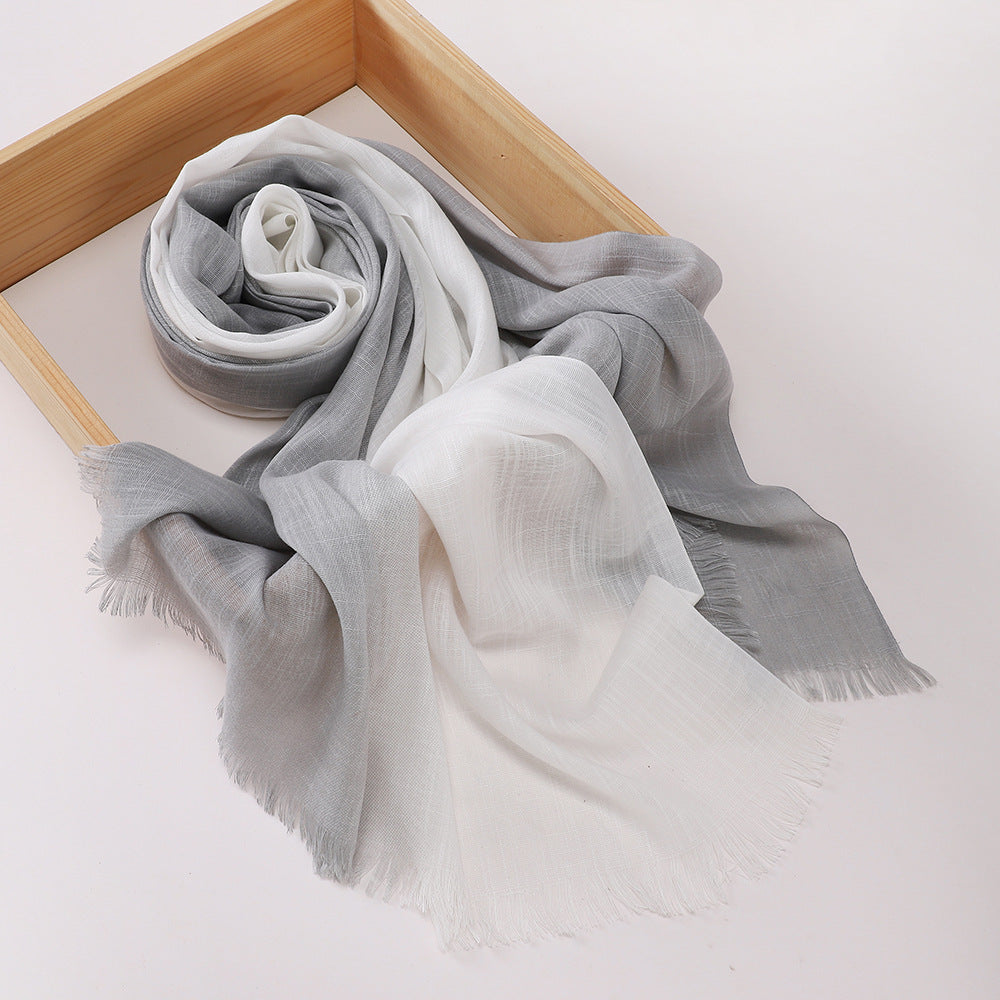 Classy gray & white color cotton hijab