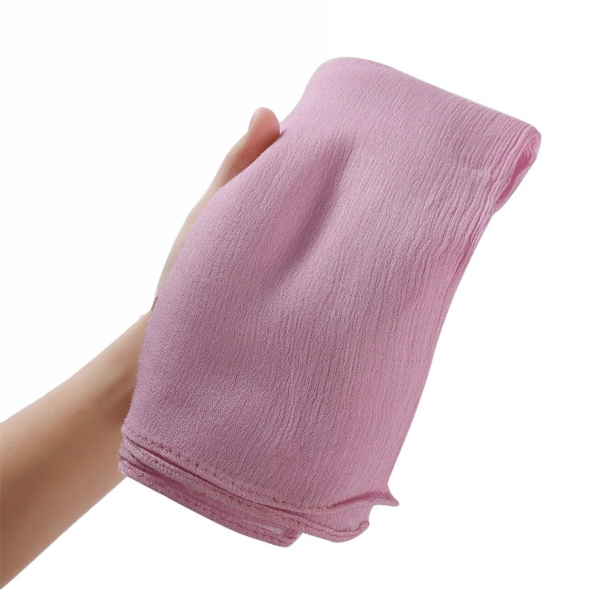 Pretty Blush Pink Super Soft Big Size Imported Crepe Rayon Cotton Hijab / Orna