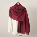 Gorgeous wine red color soft long cotton hijab / orna