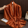 Lovely Burnt Orange Long Shiny Imported Satin Silk Hijab / Orna