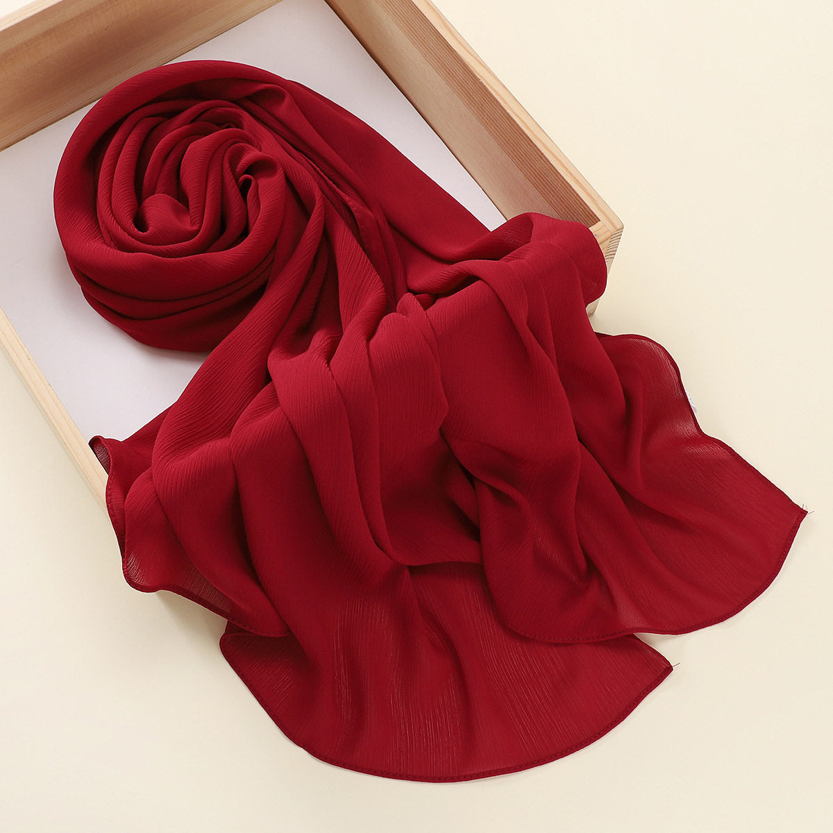 Eye-catching wine red color breathable imported hijab
