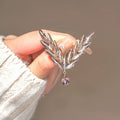 Luxury Light Purple V-Shaped Crystal Imported Brooch Pin