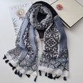 Elegant ash color bohemian printed scarf / hijab