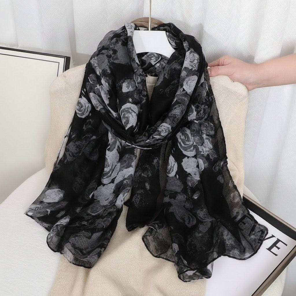 Classy Black Color Imported Skin-friendly Long Hijab / Orna