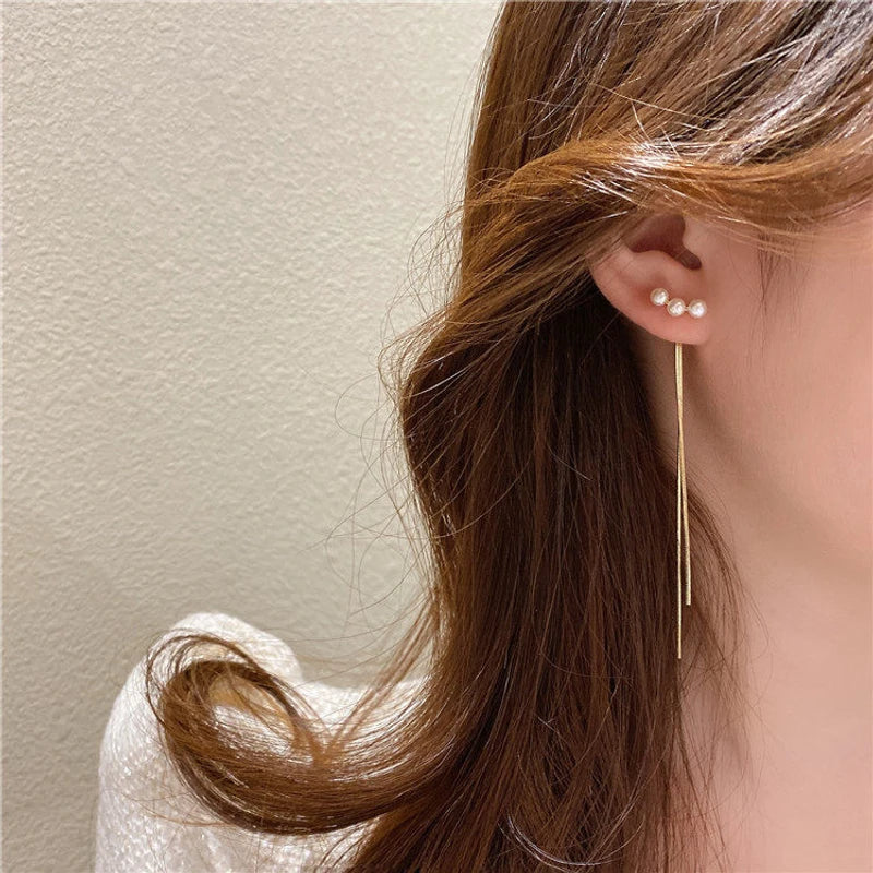 Elegant long tassel earrings
