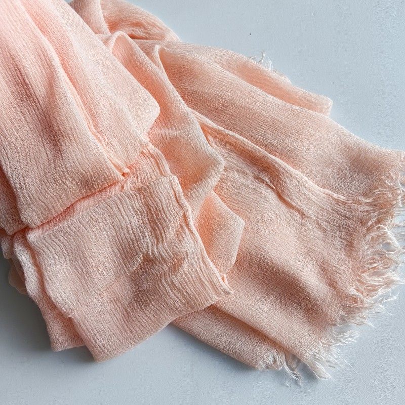 Pretty peach colour soft big size rayon hijab /orna
