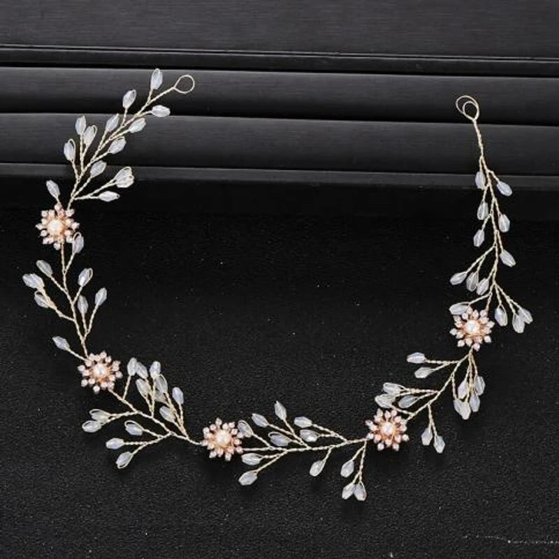 Elegant rose gold color bridal headpiece