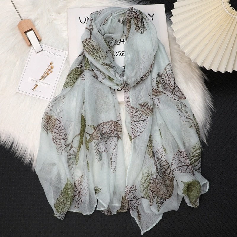 Elegant light green colour soft long hijab / orna