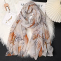 Beautiful orange colour floral printed hijab / orna
