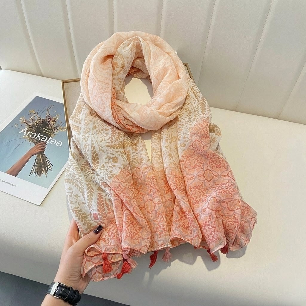 Sophisticated pink colour soft long summer friendly hijab / orna