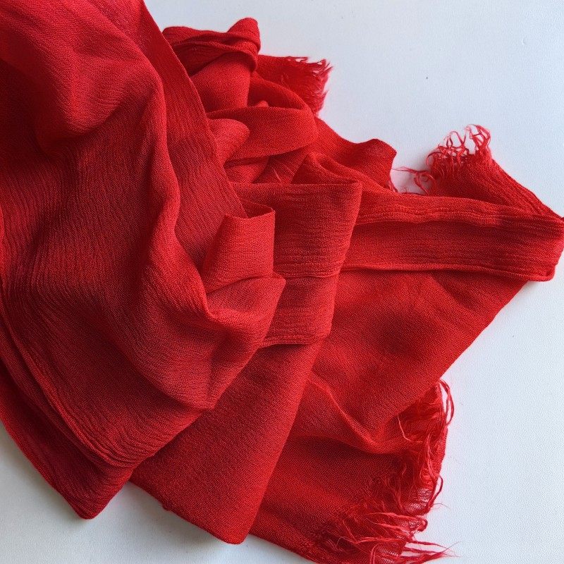 Gorgeous Red Colour Long Rayon Cotton Hijab / Orna