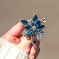 Blue Crystal Floral Imported Brooch