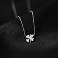 Sophisticated silver color four leaf clover neckpiece