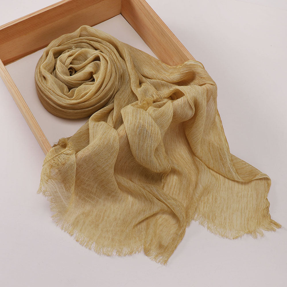 Beautiful Turmeric Color Super Soft Summer Friendly Imported Long Rayon Cotton Hijab / Orna