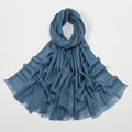 Elegant Dusty Blue Soft Long Imported Breathable Bamboo Cotton Hijab / Orna