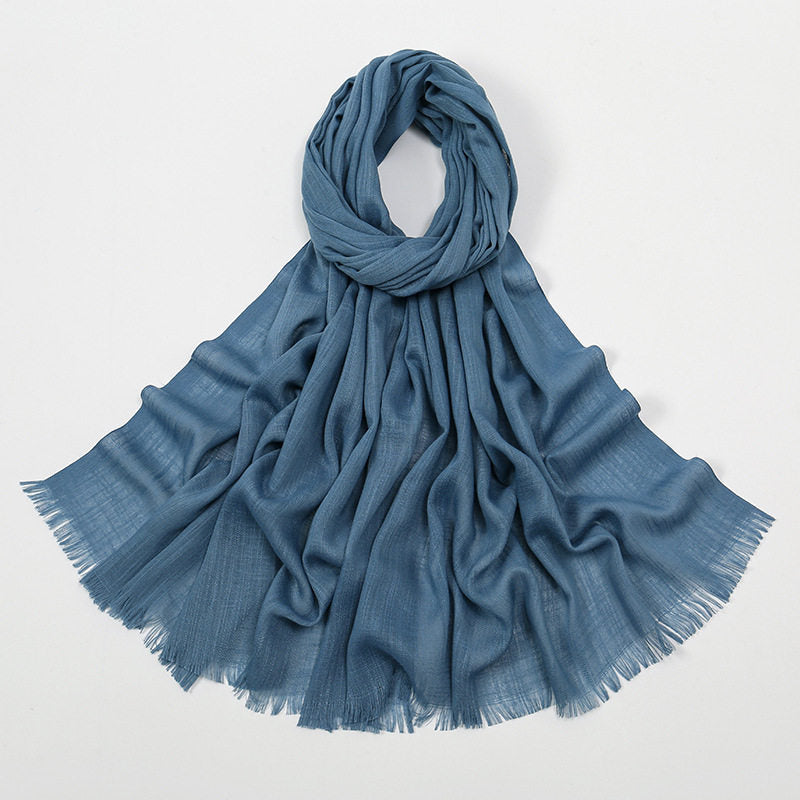Elegant Dusty Blue Soft Long Imported Breathable Bamboo Cotton Hijab / Orna