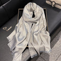Elegant Silver Color Imported Shiny Party Hijab / Orna