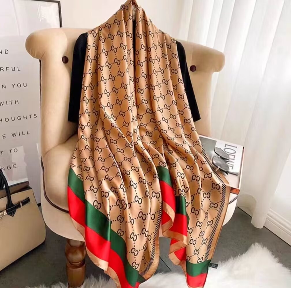 Sophisticated beige color silk hijab / orna