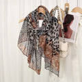 Beautiful Khaki Color Leopard Printed Soft Breathable Long Hijab / Orna