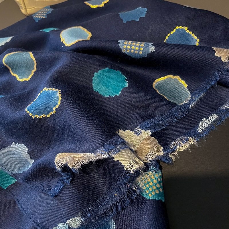 Gorgeous blue color polka dot printed hijab