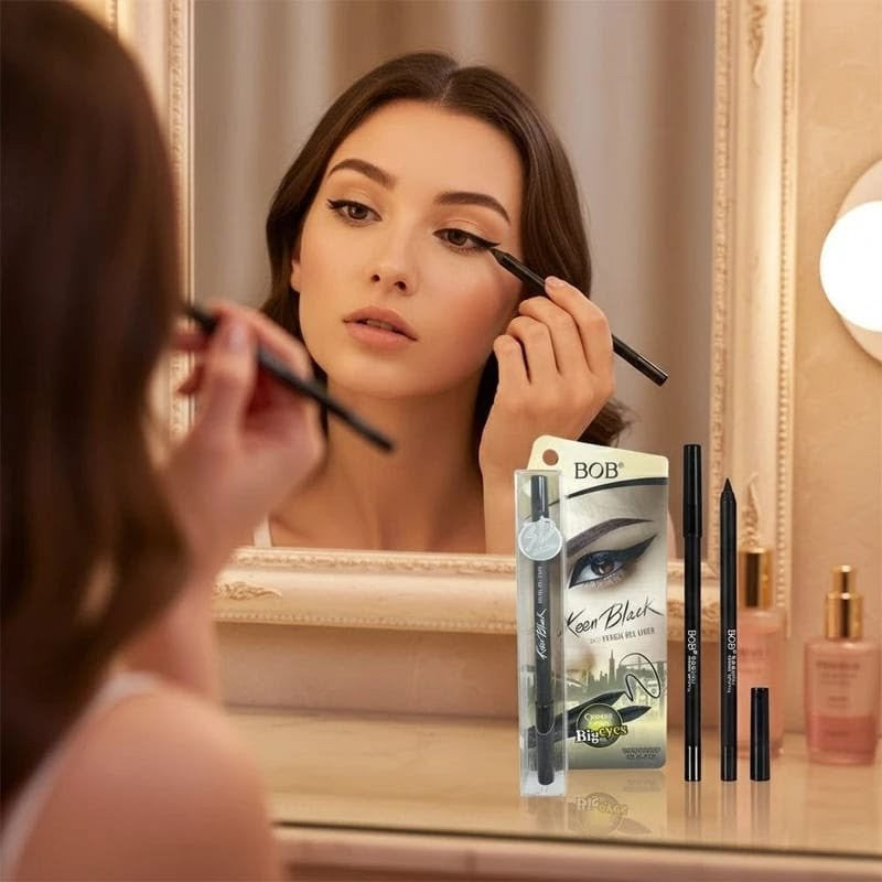 BOB Keen Black 24H Waterproof Pencil Gel Eyeliner/Kajal