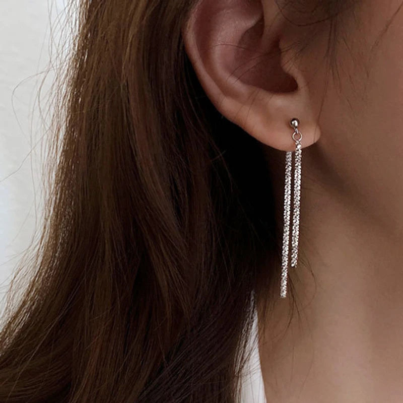 Pretty crystal tassel earrings