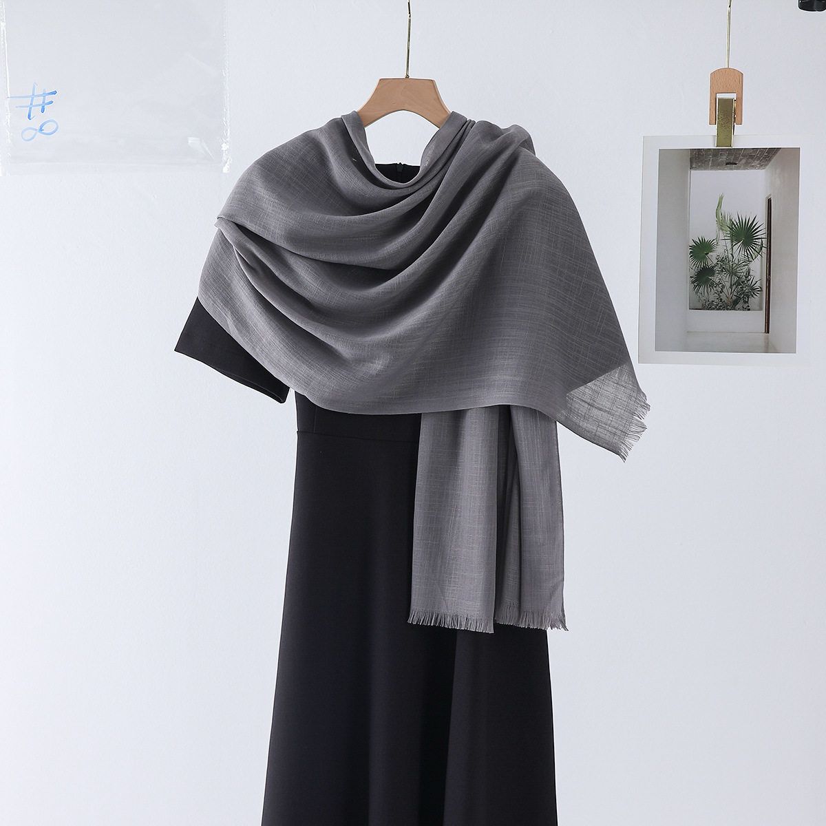 Elegant Gray Color Solid Bamboo Cotton Hijab / Orna