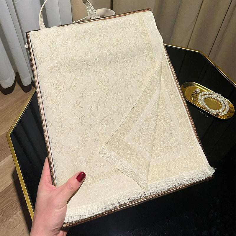 Beautiful Beige Color Imported Shiny Party Hijab