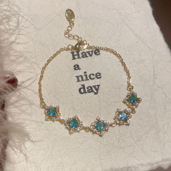 Elegant Light Luxury Real Gold Electroplated Zircon Oval Diamond Adjustable Bracelet Fashion High Sense Imported Bracelet Commuter All-match Bracelet