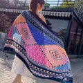 Multicolor Ethnic Style Printed Soft Long Summer Friendly Tassel Hijab / Orna