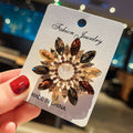 Pretty Floral Imported Crystal Brooch Pin