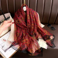 Imported multicoloured long Floral & Paisley Printed Soft Silk Scarf