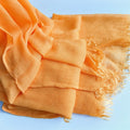 Fashionable Orange Color Imported Super Soft Breathable Long Rayon Cotton Hijab / Orna
