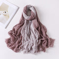 Beautiful Dusty Rose Soft Gradient Natural Muslim Women Comfortable Imported Crinkle Cotton Hijab / Orna