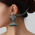 Fashionable Green Bohemian Indian Ethnic Style Carved Exquisite Imported Retro Tassel  Earrings for Women