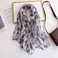 Black & White Paisely Printed Soft Long Hijab / Orna