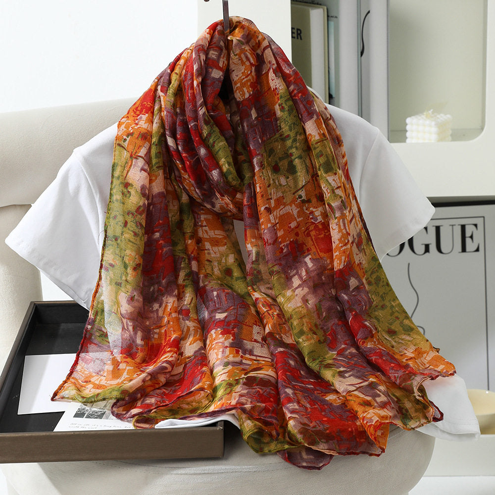 Multicoloured Soft Printed Lightweight Long Hijab / Orna