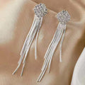 Gorgeous silver color tassel earrings
