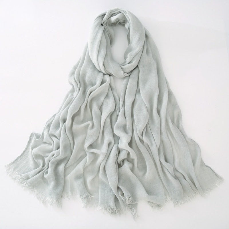 Beautiful ice white color soft long rayon cotton hijab/orna