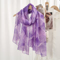 Graceful Imported Gingko Leaf Printed Soft Summer Friendly Long Hijab / Orna