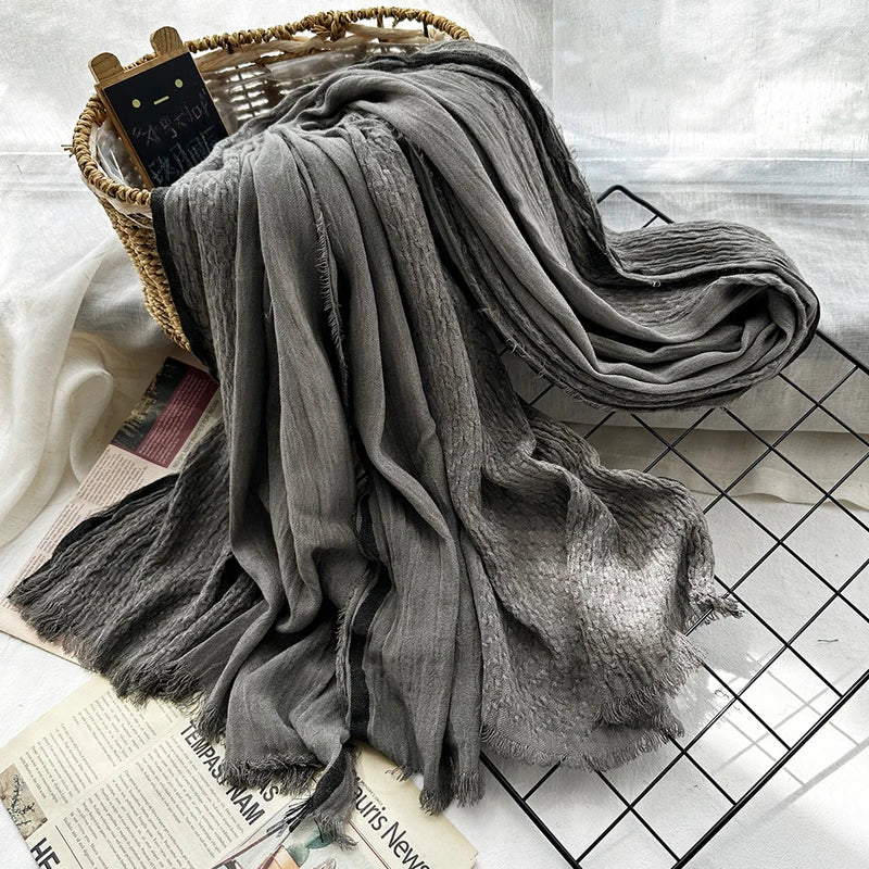 Elegant gray color soft cotton hijab