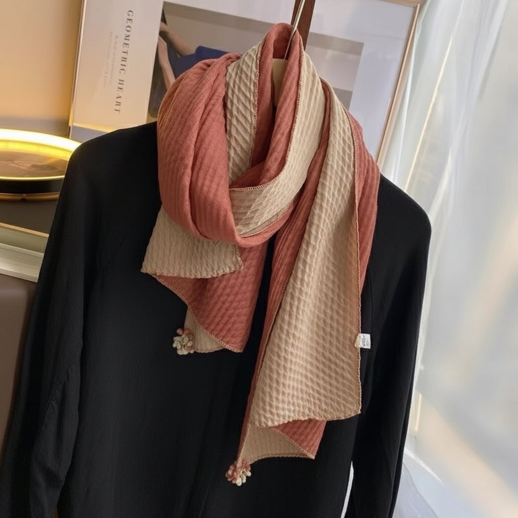 Dusty pink colour short scarf