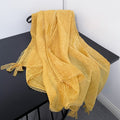 Beautiful Mustard Yellow Imported Premium Soft Cotton Lace Hijab / Orna